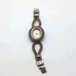 Parker Mesh Band Watch White Face 17 Jewels ladies vintage Estate watch